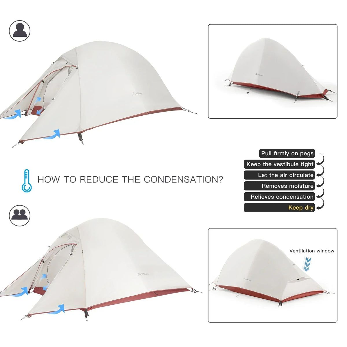 NNEOBA Ultralight Camping Tent Backpack Tent