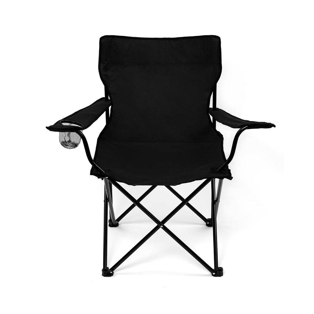 NNEIDS Levede Camping Chairs Folding Arm Foldable Black