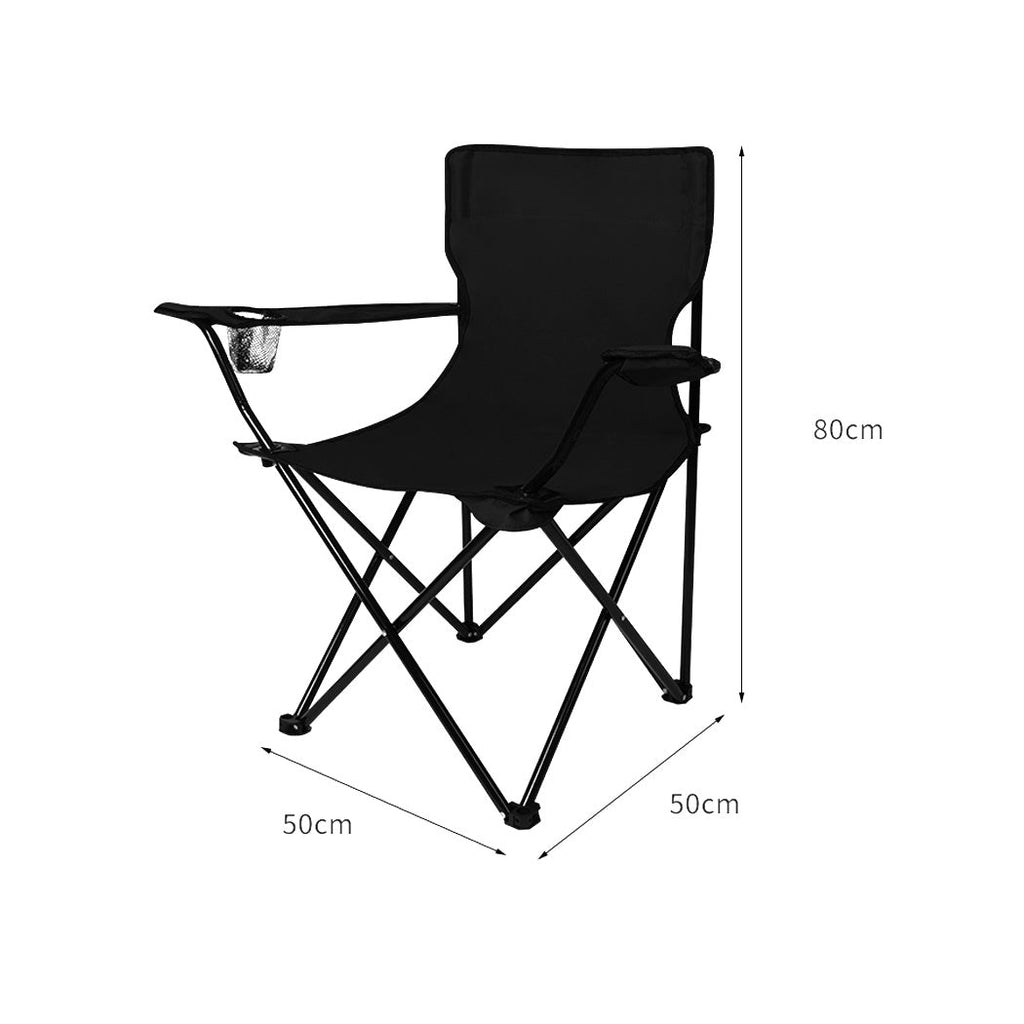 NNEIDS Levede Camping Chairs Folding Arm Foldable Black