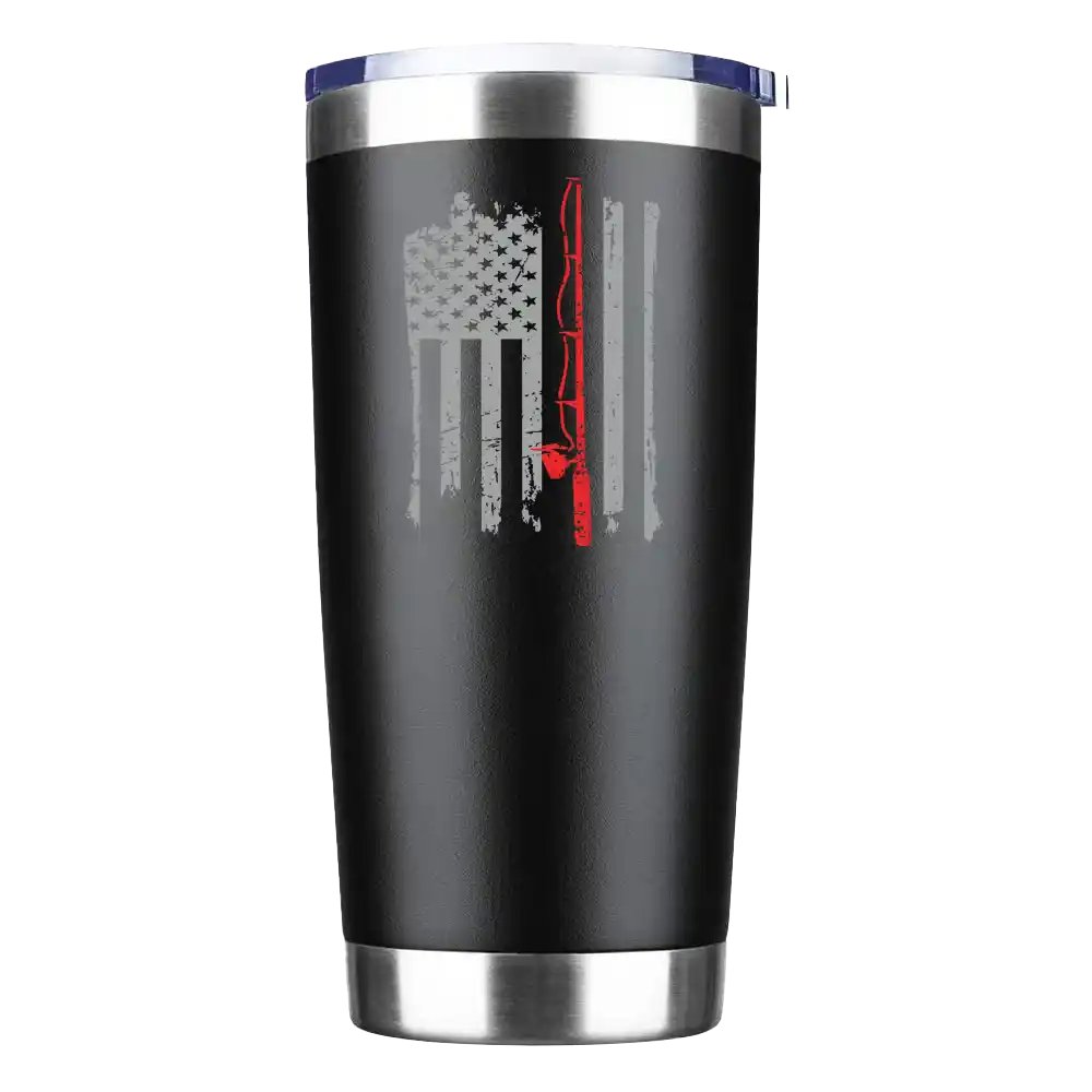 Fishing Rod American Flag 20oz Insulated Vacuum Sealed Tumbler